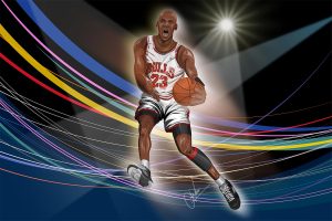 Digital Illustration of Michael Jordan - Adobe Illustrator - On Wacom