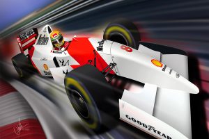 Digital Illustration of Ayrton Senna - Adobe Illustrator - On Wacom