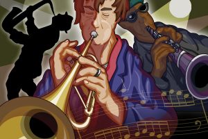 Digital Illustration of Jazz Musicians - Adobe Illustrator