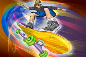 Digital Illustration of Skateboarder - Adobe Illustrator - On Wacom